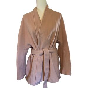 Zara Manteco Wool Blend Wrap Coat Size L
